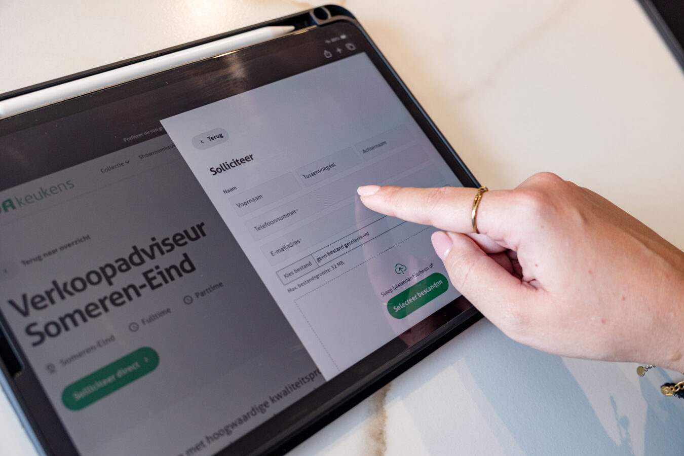 Solliciteren nieuwe website