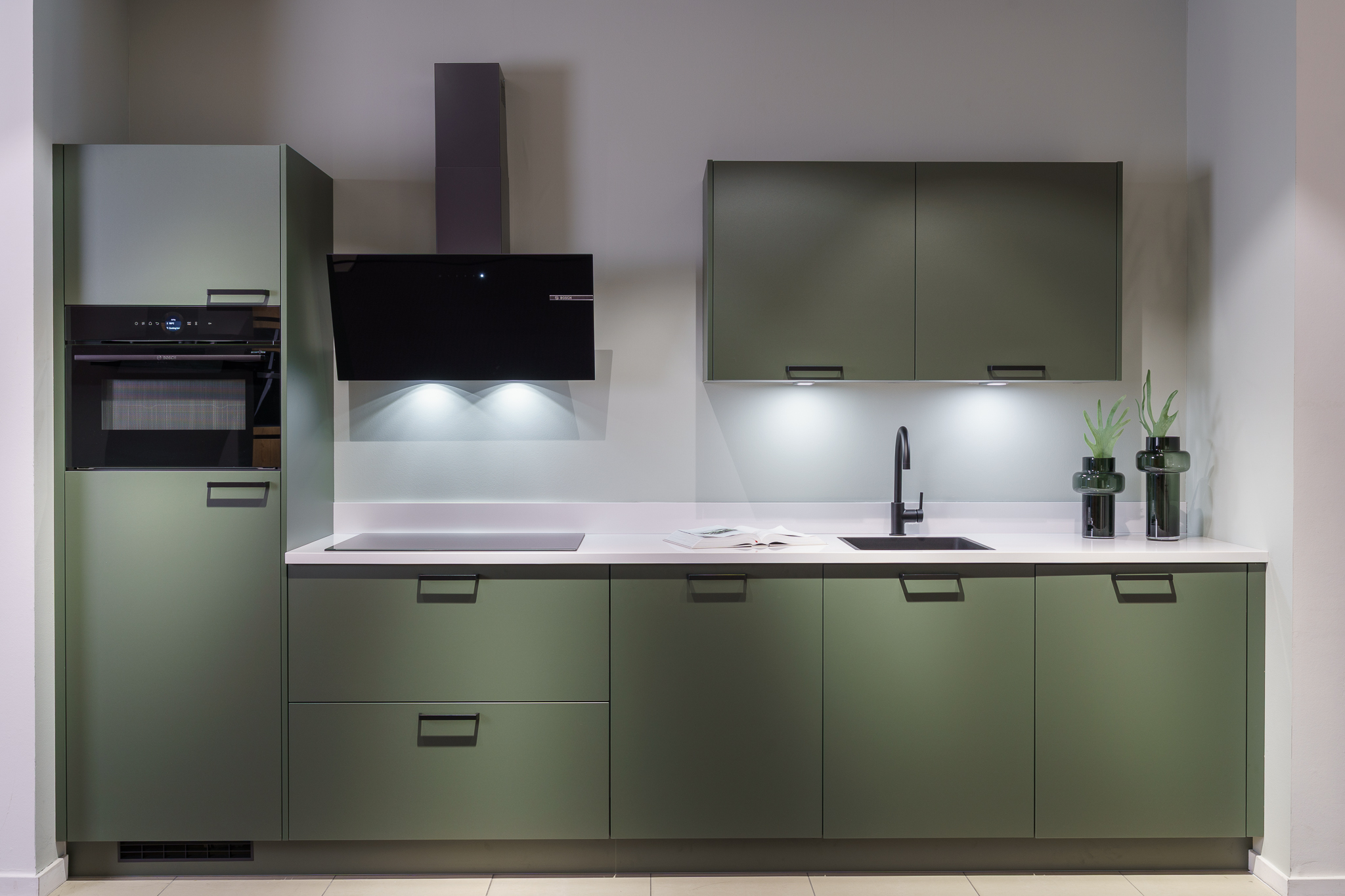 Olijfgroene keuken