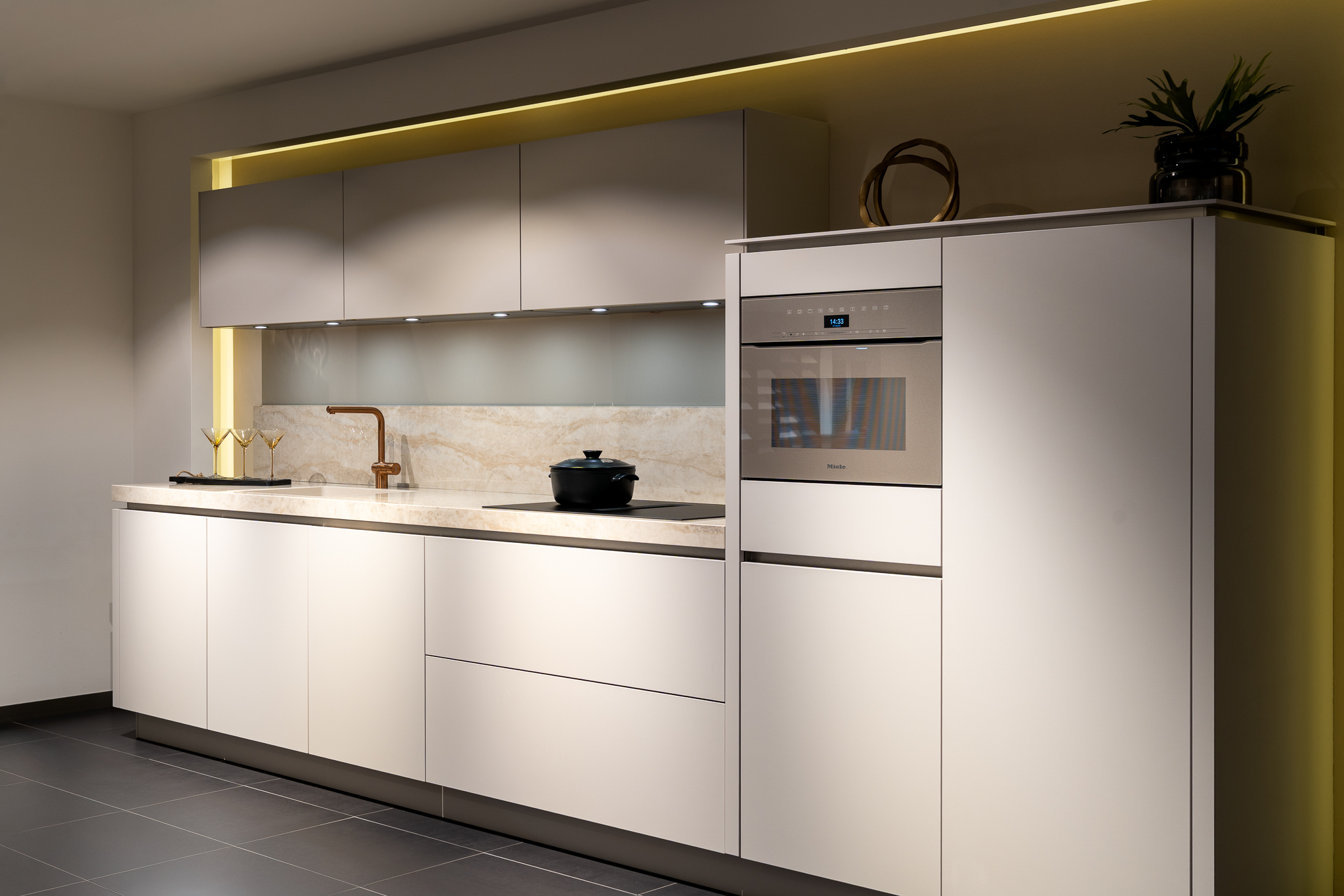 Rechte keuken greeploos