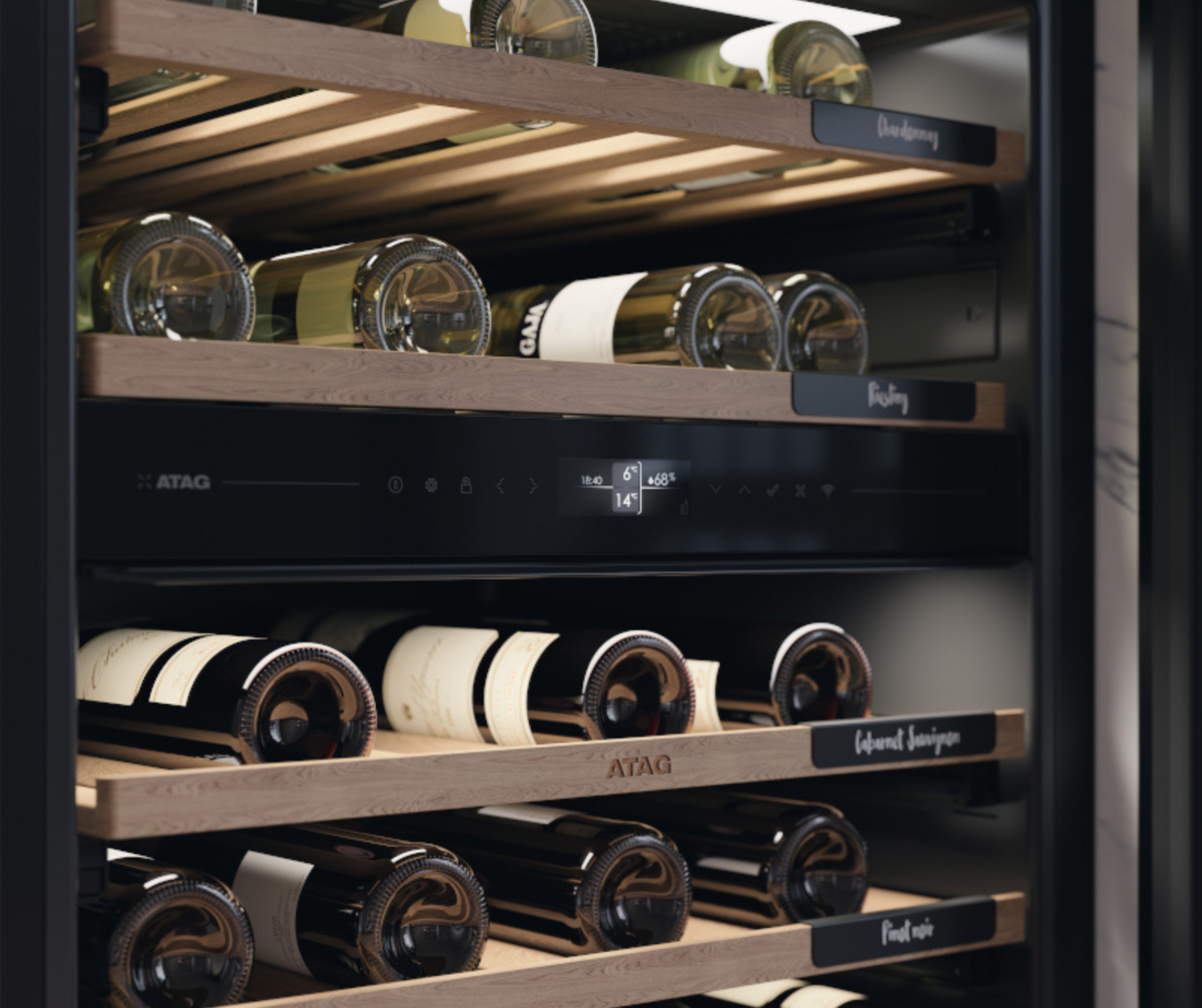 Wijnklimaatkast met twee zones